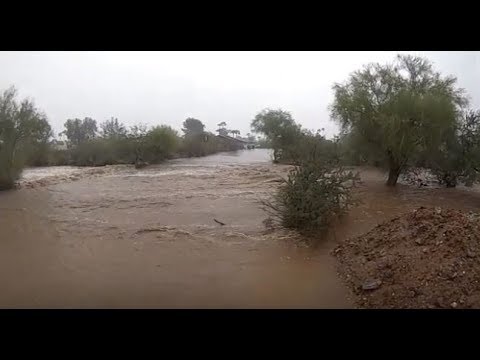 Explore a uncommon flash flood in Phoenix, AZ precipitated by rains from Typhoon Rosa 2018
