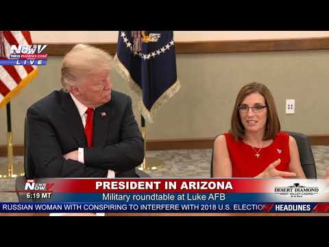 LUKE AIR FORCE BASE VISIT: President Trump alongside Martha McSally in Arizona (FNN)